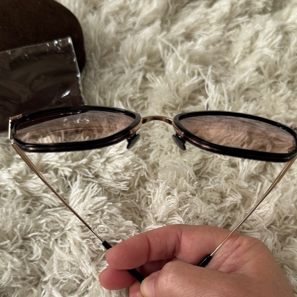 Tom Ford Black and Gold Sunglasses for Women-titanium - Picture 8 of 11